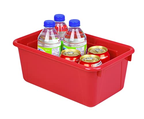 Storex Small Cubby Bins, Pack of 5, 12.2 x 7.8 x 5.1 Inches, Red (62415U05C) - color: Red, style: Bin Only