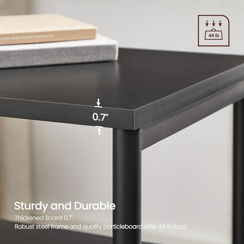 VASAGLE Side Table, Small End Table, Tall Nightstand for Living Room, Bedroom, Office, Bathroom, Classic Black ULET273B16 - color: Classic Black