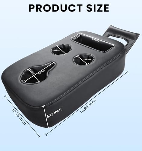 Sinvanho Car Cup Holder, Back Seat Cup Holder for Car, PU Leather Couch Sofa Bed Cup Holder Expander Tray, Boat Tray, Organizer for Trucks, Minivans, SUVs, RVs, Vehicles, Holds Drinks, Remote, Snacks - color: Standard Version