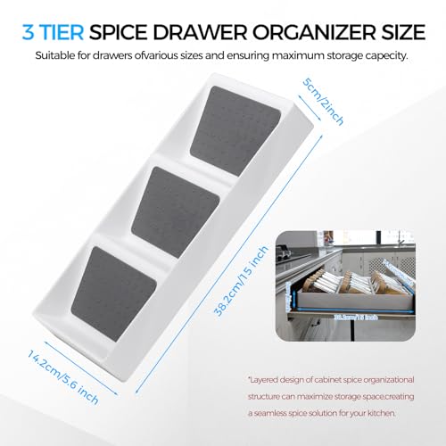 Kitchen Drawer Organizer,2 Pack,Pantry Organizers and Storage,Spice Rack Organizer for Cabinet, Making up Organizer, Bottle Rack,Bottles Holder,Spice Bottle Organizer - size: 2 Pack