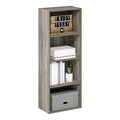 Furinno Luder Bookcase / Book / Storage, 4-Tier, French Oak - color: French Oak, size: 4-Tier, 9.3 x 15.6 x 41.7