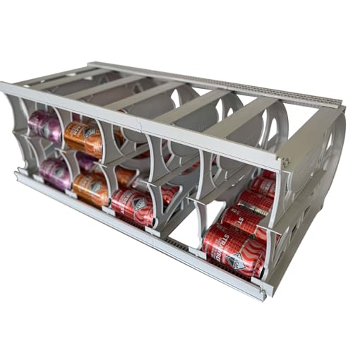 Shelf Reliance Cansolidator Pantry Plus - 2-Pack Can Organizer for Pantry, Stackable Soda Can Storage for Kitchen, Holds 60 Cans of Food or Soda - size: 2 Pack, style: 60 Soup Can