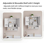 Bathroom Wall Cabinet, Bathroom Cabinet Wall Mount with 2 Doors and Open Shelf, Over The Toilet Wall Storage Cabinet, Bathroom Medicine Cabinet - color: Bathroom Cabinet White