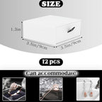 Coobbar Luxury Velvet-Lined Jewelry Gift Box 12-Pack, Compact Drawer Style Organizer for Earrings & Rings, Elegant Bracelet Display Box, Small Jewelry Storage Box, 3.5x3.5x1.26 Inches (White) - color: White