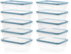 Snapware Total Solutions (3 Cup) Plastic Food Storage Containers Set, Airtight & Leakproof Locking BPA-Free Lids Tupperware, Freezer Dishwasher Microwave Safe (Pack of 10) - size: 10 Pack, style: 3 Cup