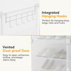 HealSmart 6-Tier Shoe Rack Organizer with Door, 24-Pair Shoe Storage Cabinet, Stackable Plastic Shelves for Closet, Entryway, Hallway, Bedroom, White