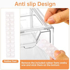 Stebopum 4 Pack Stackable Makeup Organizer, 4.4'' Tall Acrylic Bathroom Makeup Organizer and Storage Drawer with Pull-out Handle, Clear Plastic Storage Bins for Vanity,Pantry,Desk,Undersink,Kitchen - style: 4pack Small