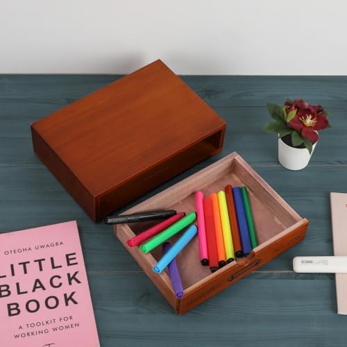 Wooden Storage Box Apothecary Drawers Vintage Wooden Drawers Wood Desktop Organizer Countertop Storage Box Library Card Catalog Cabinet Apothecary Cabinet（BROWN） - color: BROWN01