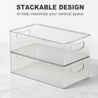 Heyuzb Set of 8 Clear Fridge Organizer Bins, Stackable Refrigerator Organizers and Storage for Fridge, Freezer, Pantry, BPA Free - size: 8 Pack Stack