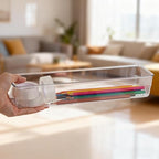 Ohlove 6 Pcs Large Clear Plastic Drawer Organizers Tray 12"x3" Storage Bins with 25 Pcs Non-Slip Pads for Makeup, Jewelries, Kitchen Utensils, Bathroom and Office - size: 12"x3"