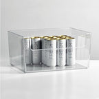 mDesign 2 Pack Modern Plastic Open Front Dip Storage Organizer Bin Basket for Bathroom - Chrome Steel - 6 Box Capacity - 12x12x8 inches - size: ‎16 x 12 x 8 (Pack of 2)