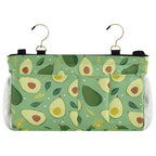 Bedside Caddy Hanging Bunk Bed Caddy Bed Organizer Hanging Pocket with 2 Hooks Bedside Storage Organizer Pocket Bag Holder Green Avocado and Leaf - color: Green Avocado and Leaf