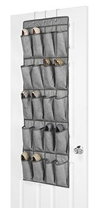 Whitmor 20 Pocket Over the Door Shoe Bag Crosshatch Gray - size: 20 Pocket Gray