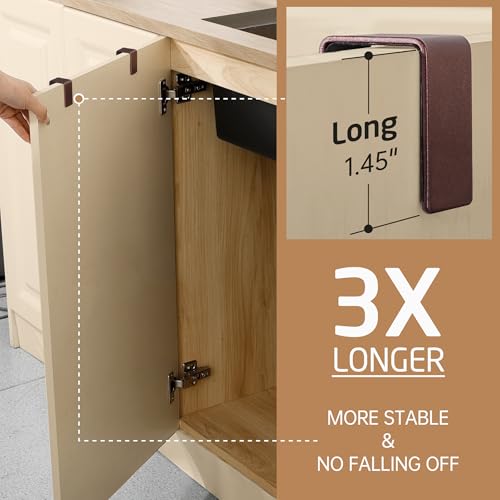 KES Over The Cabinet Towel Holder Fit 1" Thick, Kitchen Towel Holder for Cabinet, Over The Door Towel Bar with Extended Hooks, Brown 2 Pack, KTH500S26-OB-P2 - color: Brown