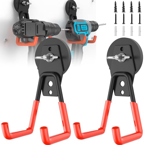 Large Strong Magnetic Hooks Heavy Duty Garage Big Magnet Hooks Extra Strength Magnetic Utility Storage Hook Hanger with Anti Slip Coating for Garden Indoor Outdoor Hanging Tools 2 Pcs Orange - color: 2 Pcs-Orange