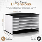 12x18 Construction Paper Organizer, 6-Tier Wooden Flat File for 11x17 & A3 Sheets | Large Durable wood composite organizer Paper Storage for Classroom, Office & Art Room | Black & White| - size: 6 tiers Black & White 20.25"W x 12.25"H x 13.25"D