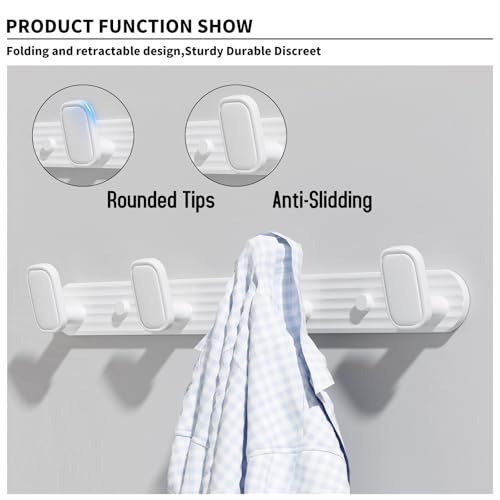 Coat Rack Wall Mount White, 4 Hooks Rack Metal Coat Hanger Wall for Hanging Hat Purse and Robes, Towel Hook for Bathrooms and Entryway (1 Pack) - color: White, size: Round 4 Hooks 1 Pack