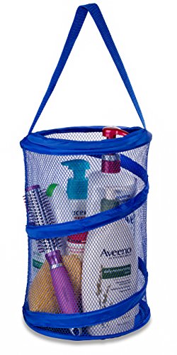 Handy Laundry Foldable Shower Caddy - Collapsible, Portable, Drainage Hole, Carry Handle, Large Compartments. Great Organizer for Camp, Travel, Gym, and Dorm (Blue) - color: Blue, size: Large