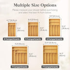 Lifewit Silverware Drawer Organizer, Utensil Tray for Kitchen, Flatware and Cutlery Holder, Storage for Spoons Forks Knives, 8.6 x 12.5", Natural - size: 8.6''W x 12.5''D