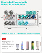 Cirhy Adjustable Water Bottle Organizer Holder for Cabinet, 3-Tier Expandable Water Bottle Storage Rack for Tumblers, Travel Mugs, and Cups – Kitchen Pantry Organization and Storage for Stanley Cups - style: Water Bottle Organizer-10”Tall