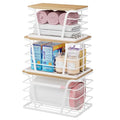 TIDIIABODE 3 Pack Trash Bag Holder Dispenser,Kitchen Organization and Storage, Stackable Storage Bins with Lids, White - color: 3-Pack-XL&L&S-White