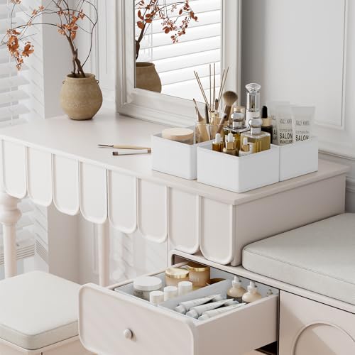 DIMJ Drawer Organizer Clothes Storage - 18 Pack Baby Dresser Organizer for Nursery, Foldable Closet Drawer Organizer Bins for Bedroom Organization, Fabric Storage Dividers for Socks, Underwears, Bras - color: White, size: 18 Pack