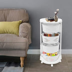 5 Tier Kitchen Storage Cart Multi-Layer Storage Basket with Wheels Fruit Vegetable Storage Shelves Racks Rolling Storage Cart for Kitchen Living Room Bedroom (4 Tier) - size: 4 Tier
