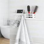 MKO Key Holder for Wall, 12.2In Mail Organizer Holder with Shelf, Metal Key Rack Adhesive Wall Mount, White - color: White with Shelf
