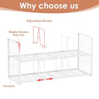Hongtamoya Stackable Closet Storage Shelf, Adjustable Divider Clothes Shelves Organizer for Jeans Pant Shirt Sweater Bag Purse Shoe, Clothing Shelving Rack for Bedroom RV Wardrobe Closet System-White