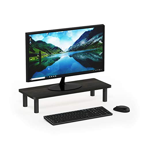 Furinno TURN-N-TUBE Monitor Stand Riser, 23.6"W Rectangle Monitor Riser, Laptop Stand for Desk, Office Desk Accessories, Desk Organizers and Accessories, Toolless Assembly, For Study Room, Dorm, Espresso - color: Espresso/Black, size: 23.6"W Rectangle