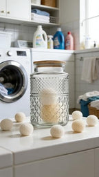 Large Glass Storage Jar, 2 Pack 60 FL OZ Glass Food Storage Containers with Bamboo Lid, Kitchen Laundry Room Organization Decorative Jar for Candy Cookies Coffee Beans Flour Nuts Airtight Glass Jars