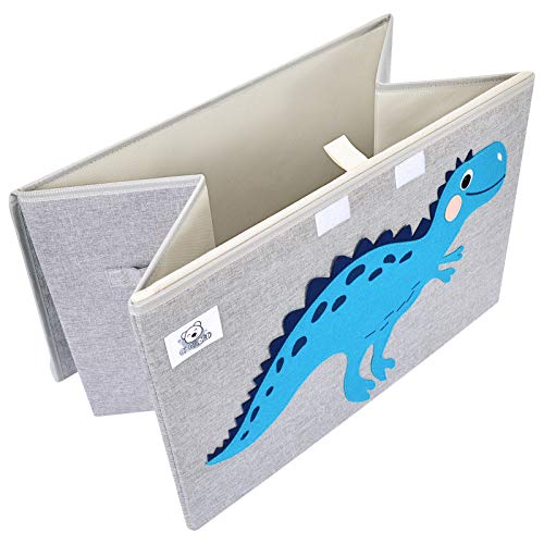 CLCROBD Foldable Large Kids Toy Chest with Flip-Top Lid, Collapsible Fabric Animal Toy Storage Organizer/Bin/Box/Basket/Trunk for Toddler, Children and Baby Nursery (Dinosaur) - color: Dinosaur