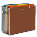 DINGHUO Acrylic File Folder Organizer, Hanging File Organizer Box, File Holder with Handles for Letter Size/A4, Clear File Box Desktop Folder Storage for Office Home Work -1 Pack - size: Letter