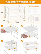JUPELI Foil and Plastic Wrap Organizer, Expandable Kitchen Pantry Storage, Height Adjustable Cabinet Rack for Kitchen Organization, Aluminum Foil -3 Tier 9.8" to 15.6"L - size: 1 Pack