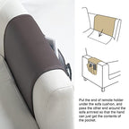 PU Leather Sofa Armrest Organizer, Armchair Magazine Holders, Waterproof Remote Holder for Recliner Couch with 1 Large Pocket, 4 Small Pockets for Magazine, Remote, Phone, Ipad, Books (brown)