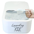 Skywin Laundry Pod Container with Slide Lid, 15 x 8.7 x 4.5 In, Holds 11 Pounds OR 120-150 Pods, White with Print - color: White with Print, size: 1 Pack