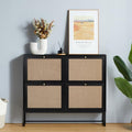 Shoe Cabinet, Shoe Storage Cabinet with 4 Flip Drawers, Freestanding Shoe Organizer Shoe Rack for Entryway, Hallway, Living Room (Black - 4 Tiers) - color: Black - 4 Tiers