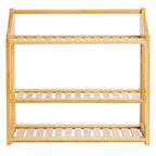 Goaste Bamboo Over The Toilet Storage Shelf, 3-Tier Wall Mounted Bamboo Rack Organizer, Floating Rack with Hanging Rod, Free Standing Shower Shelf with Adjustable Layer for Kitchen, Bathroom, Home