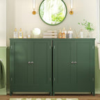 Iwell Bathroom Cabinet, Bathroom Storage Cabinet with 2 Doors & 3 Shelves, 3 Heights Available, for Living Room, Entryway, Home Office, Green - color: Green