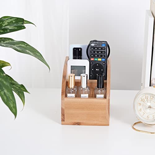 Vintage Wooden Mail Sorter Rustic Wood Desk Organizer With 3 Compartment Wood Caddy Media Basket for Desktop, Tabletop or Counter Good for TV Remote Holders Mailbox Home Decor Office Supplies Storage - color: WOODEN-S