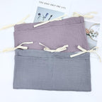 Cinaci 2pcs Cotton Pram Stroller Caddy Baby Crib Hanging Organizers Storage Pockets Nappy Diaper Bags Bedside Pockets for Milk Bottle/Soothing Toys/Wipes (Gray+Purple Set) - color: Gray+Purple Set