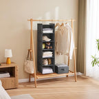 MAX Houser 6 Tier Shelf Hanging Closet Organizer, Closet Hanging Shelf with 2 Sturdy Hooks for Storage,2 Pack, Foldable (Grey) - color: Grey-2