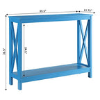 Convenience Concepts Oxford Console Table 39.5" - Sofa Table with Storage Shelf, Transitional Entryway Hall Table for Living Room and Bedroom, Display Foyer Table, Teal Blue - color: Blue