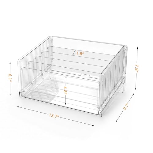 File Sorter Organizer, 5 Sections Acrylic Letter Tray for Desk, Mail Organizer Letter Holder for Envelopes, Mail, Electronics 2Pack 2PCS - color: 2pcs