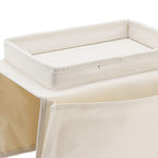 Sofa Armrest Organizer, Couch Side Pockets Chair Armrests Folding Arm Tray Hanging Bed Bag Bedside Storage Holder for Recliner Mattresses Remotes Phone Glasses Magazines with Slots(Creamy white) - color: Creamy white