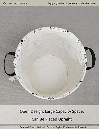 Round Fabric Storage Bin,Decorative Basket,Organizer Basket with Handles,for Clothes Storage,books and sundries(Forest deer), 19.7inch(H) x 15.7inch(D) - color: Forest deer