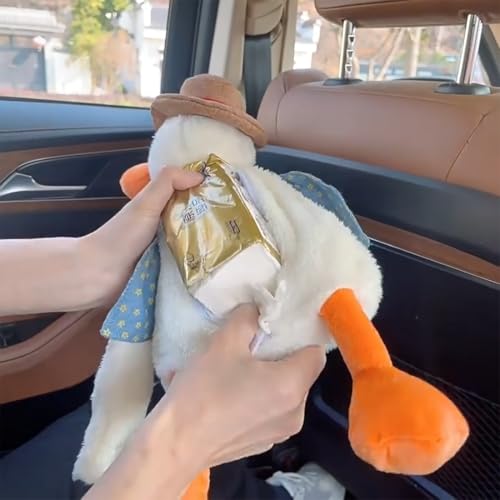 Tissue Box Cover Plush Tissue Box Holder for Car, Home, Decorative Holder/Organizer for Bathroom Vanity Countertop, Nightstands, Office Desk-Duck - color: Duck