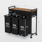 Laundry Sorter with 3 Section Pull Out Bags Rolling Laundry Basket Organizer with 2 Drawers Laundry Hamper with Shelves and Wheels for Laundry Room, Bathroom, Bedroom Organization (1 Tier) - size: 1 Tier