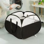 Collapsible Laundry Baskets, Tear Proof Pop Up Laundry Hamper with Large Capacity, Sturdy Foldable Laundry Basket, Easy to Carry Laundry Hamper for Home, Laundry Room, Bedroom, Dorm, Travel Black - style: Square Black