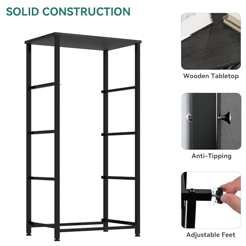 YITAHOME Storage Tower with 4 Drawers - Fabric Dresser, Organizer Unit for Bedroom, Living Room, Closets - Sturdy Steel Frame, Easy Pull Fabric Bins & Wooden Top - color: Cool Black, style: 4-Drawer